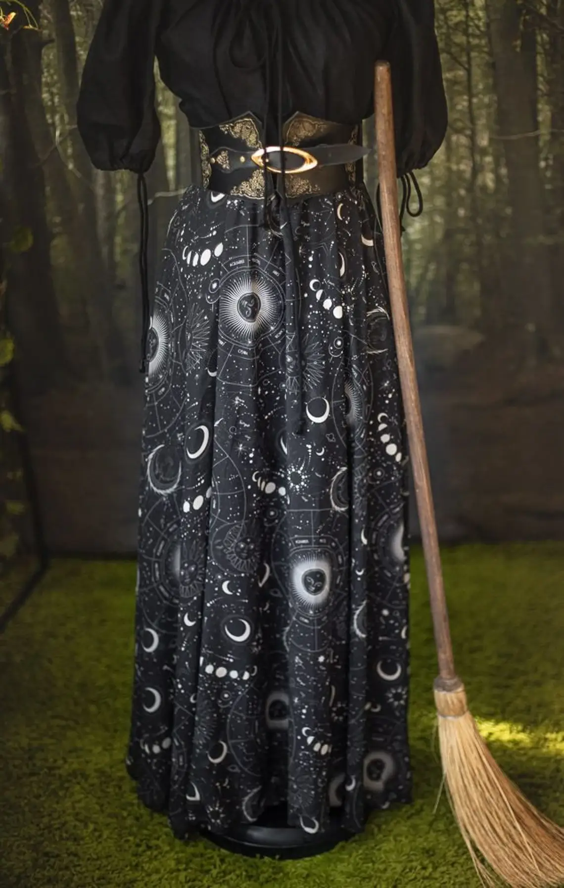 Costurero Real - Wholesale Rok - Dames - Stars Celestial Galaxy maxi lange rok voor Halloween heks2