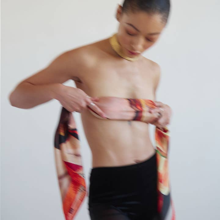 Rabôt - Wholesale Scarf - Women's - Rabôt x Avery Wheless Silk Scarf in Nectar Print7