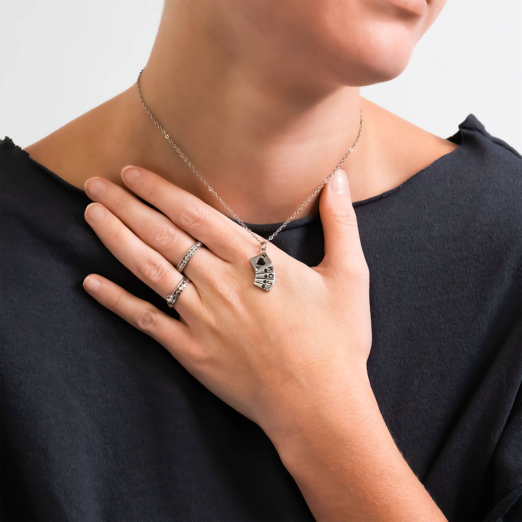 WJW - Wholesale Individual Charm/Pendant - 18K Gold PVD Stainless Steel Playing Cards Charm12