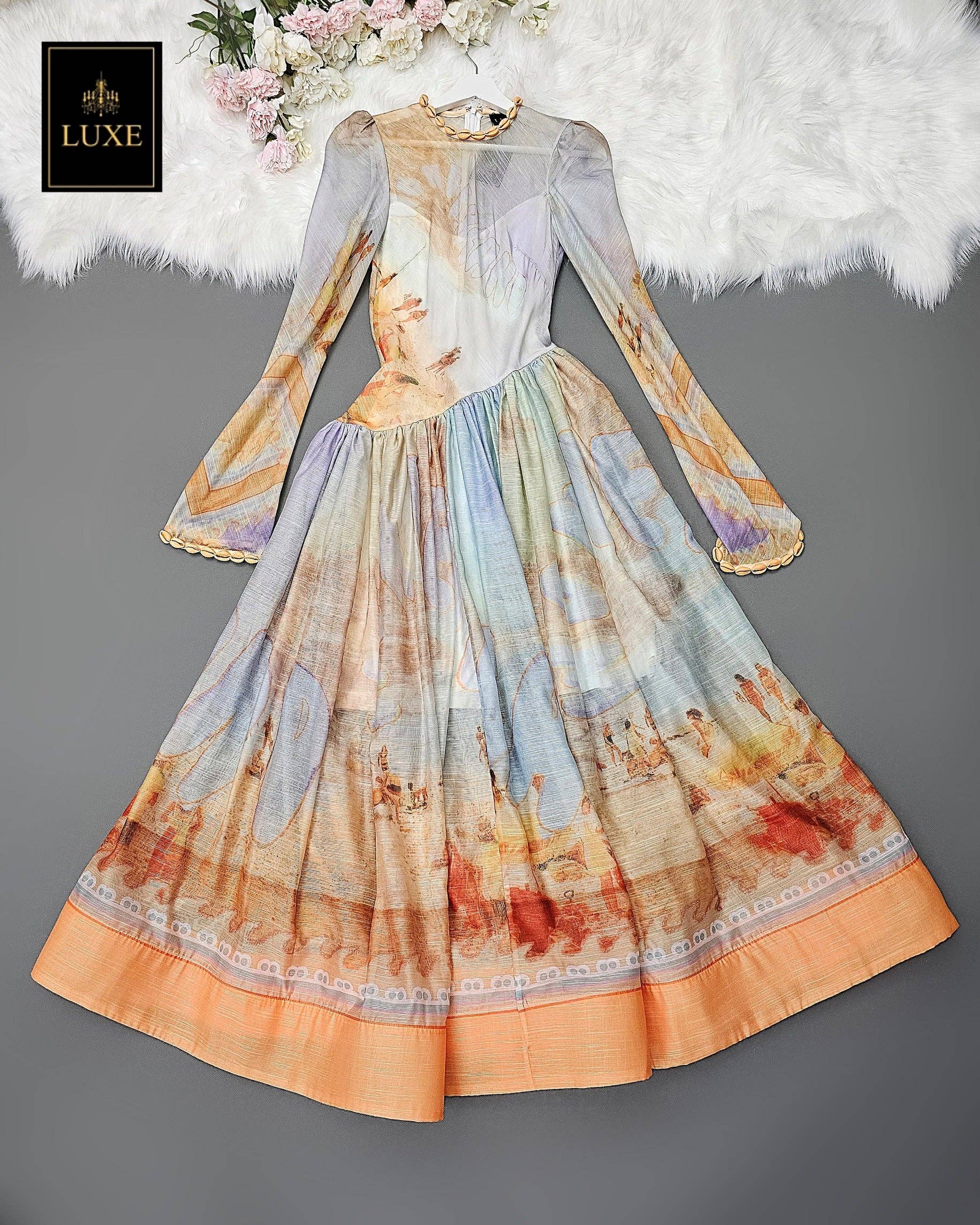 AlexyDesings – Engroshandel Kjole - Dame – Broderet skrå langærmet kjole11