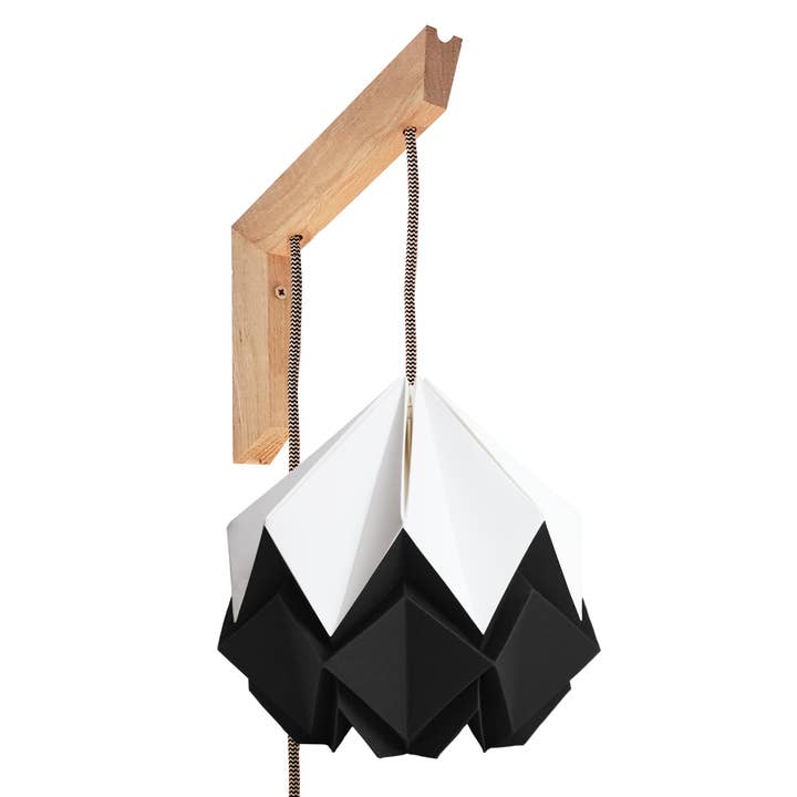 Tedzukuri Atelier - Venta al por mayor Lámparas de pared - Lámpara de pared en origami, soporte de madera con bicolor