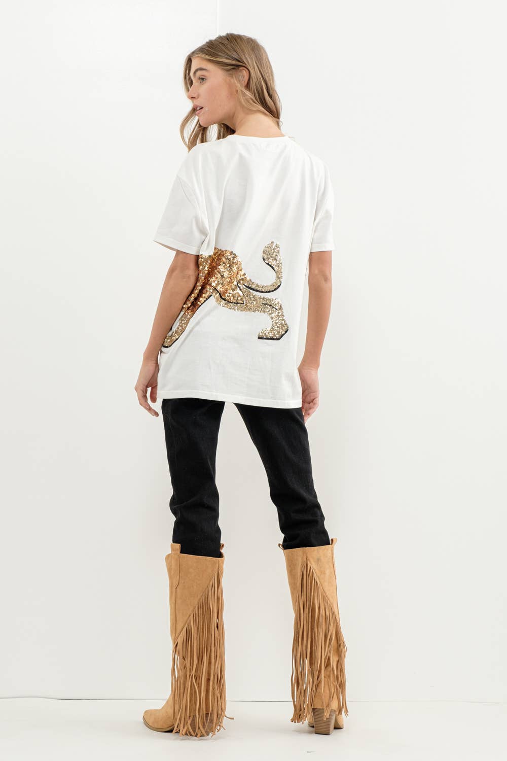 WHITE 22502T - Sequin Embroidered Graphic Tee for wholesale on Faire5