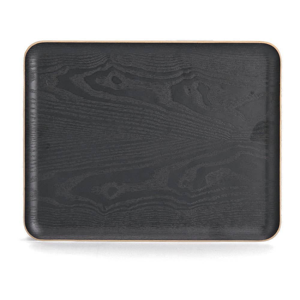 Serving tray, wood/wenge veneer, 100% FSC black #2 for wholesale on Faire3