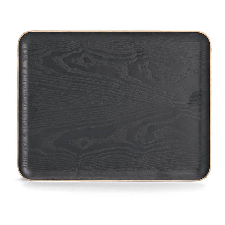 Serving tray, wood/wenge veneer, 100% FSC black #2 for wholesale on Faire3