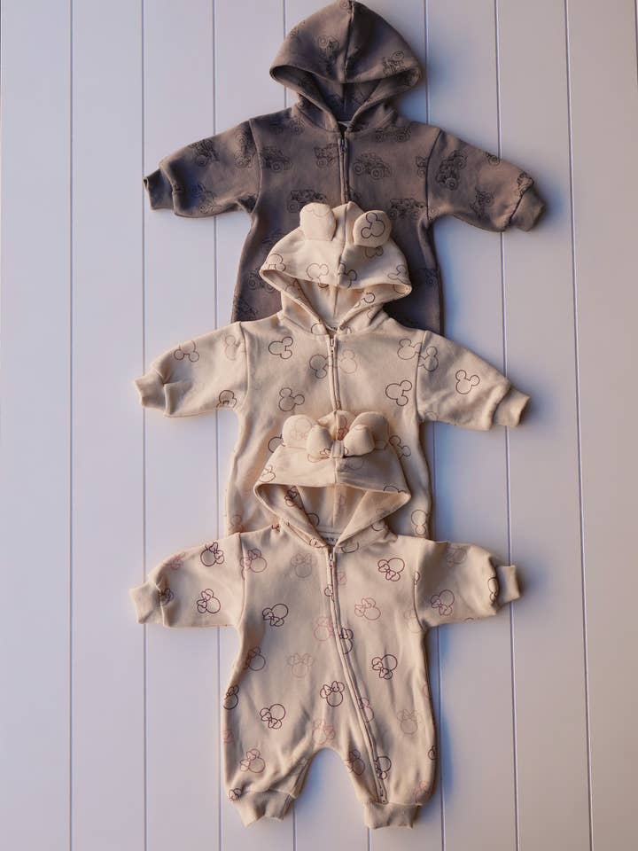 Printed Zip Hooded Jumpsuit for wholesale by Axel & Rose