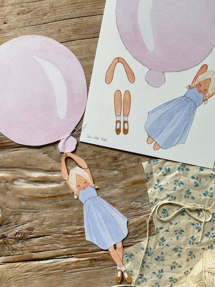 Mobile - Pink Balloon with Girl for wholesale by Tall Hat Tales