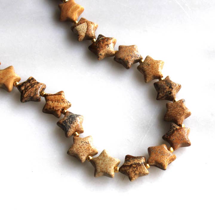 Collier en perles de jaspe étoilé sauvage pour la vente par The Silver Wren