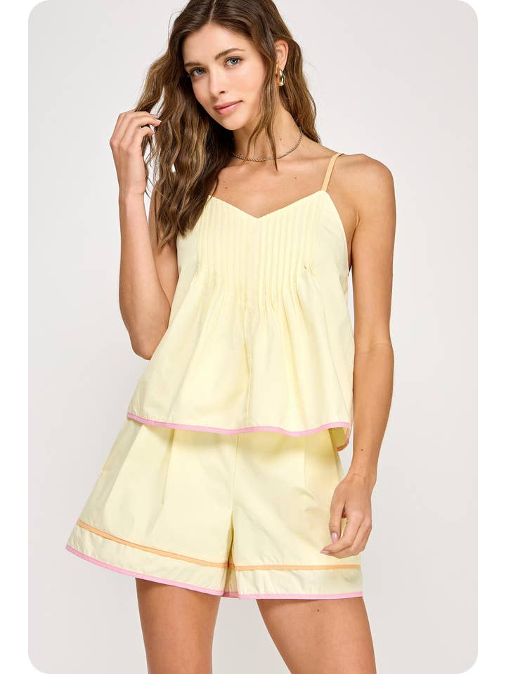 Strut & Bolt – wholesale Blouse – Women’s – Color Block Piping Detail Sleeveless Tank Top4