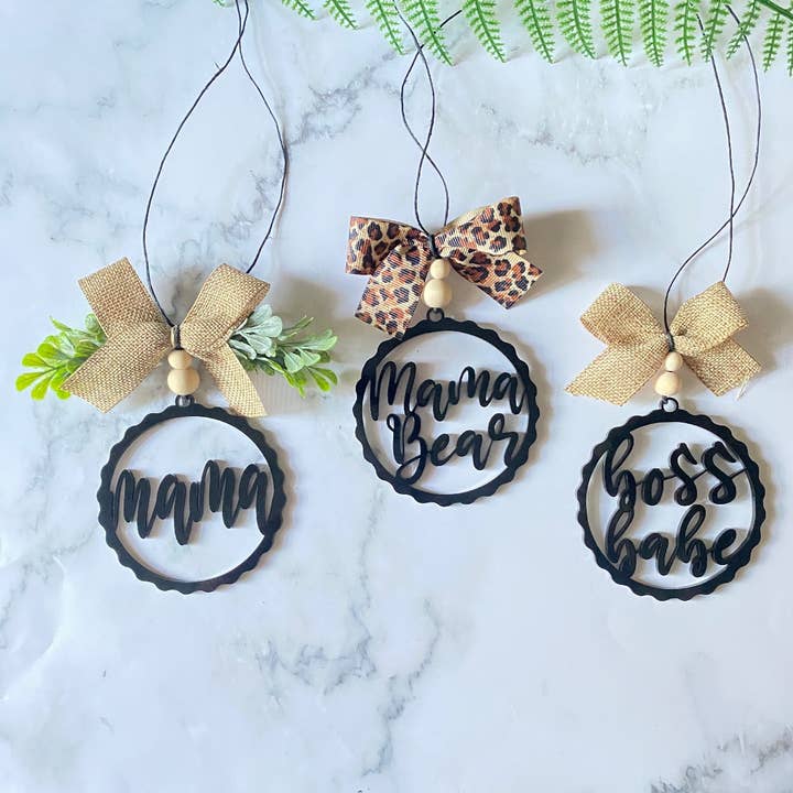 Mama Bear Boss Babe Black Boho Car Charm or Purse Charm for wholesale by M.Ree Jewels Creative