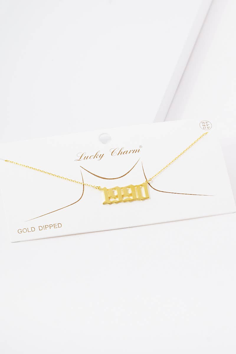 OHBOOBA DESIGN - Wholesale Pendant/Charm Necklace - Gold Plated Birth Year Necklace20