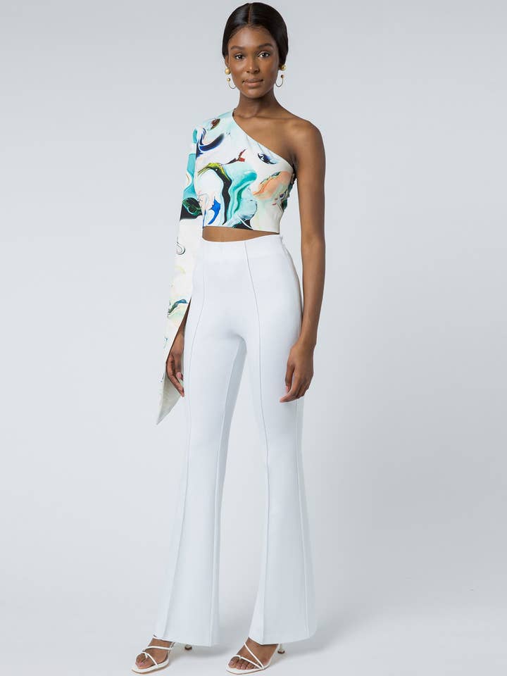 Carter High Waist Bukser - White for engroshandel hos AQ/AQ