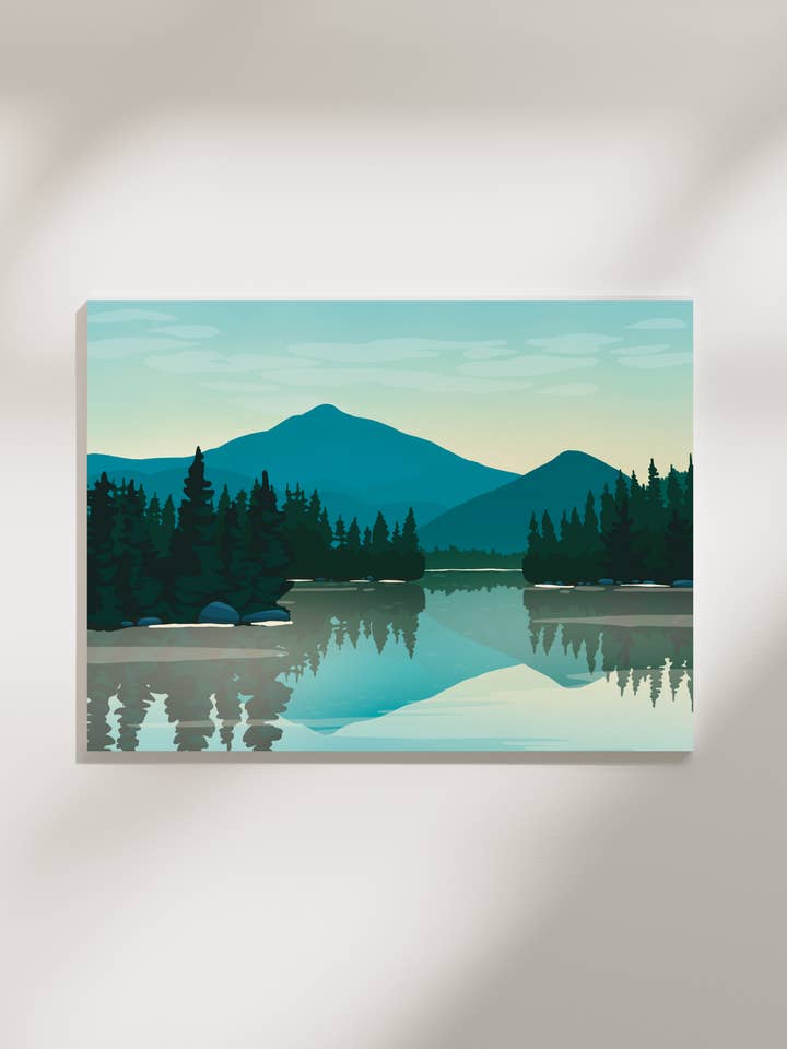 Impression de paysage de Lake Placid - Adirondacks, New York pour la vente par Boreas Design Shop