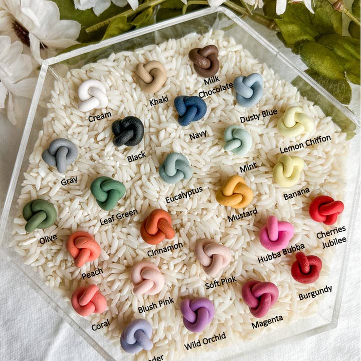 Morning Dew Designs - Wholesale Stud/post earrings - Polymer Clay Knot Studs1
