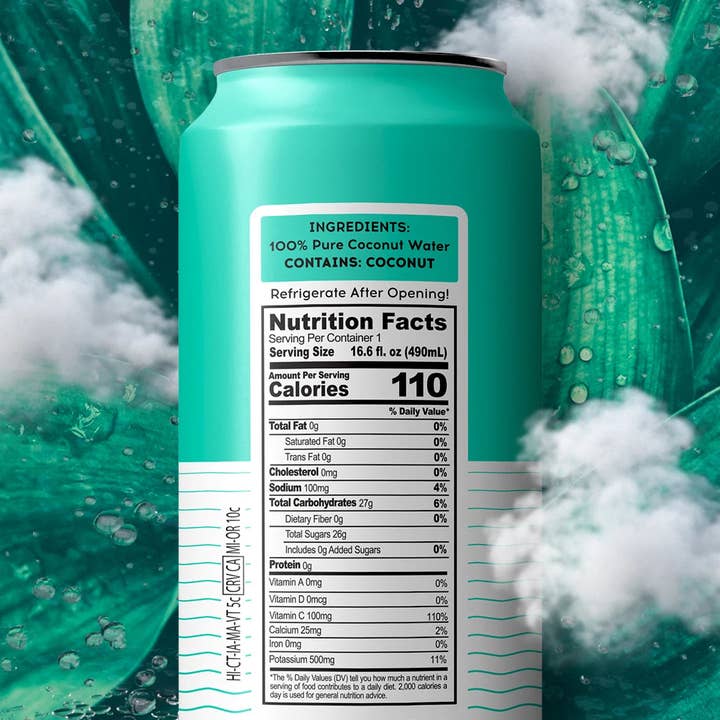 100 Coconuts - Wholesale Flavored/Infused Water (Non-Carbonated) - PURE COCONUT WATER 16.6oz - 12 Pack2