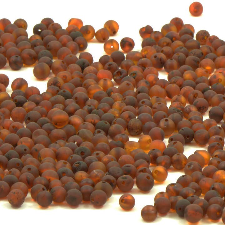 Lösa Cognac runda rå bärnsten pärlor för wholesale av The Natural Amber