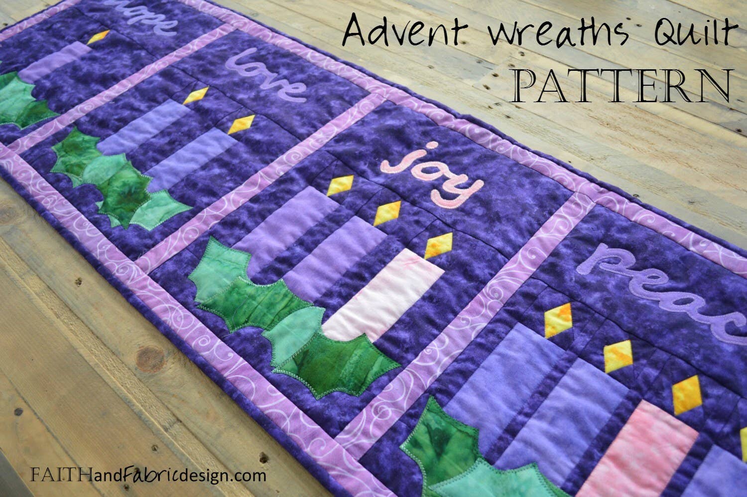 Faith and Fabric - Wholesale Quilt - Quilt Pattern: Advent Wreath2