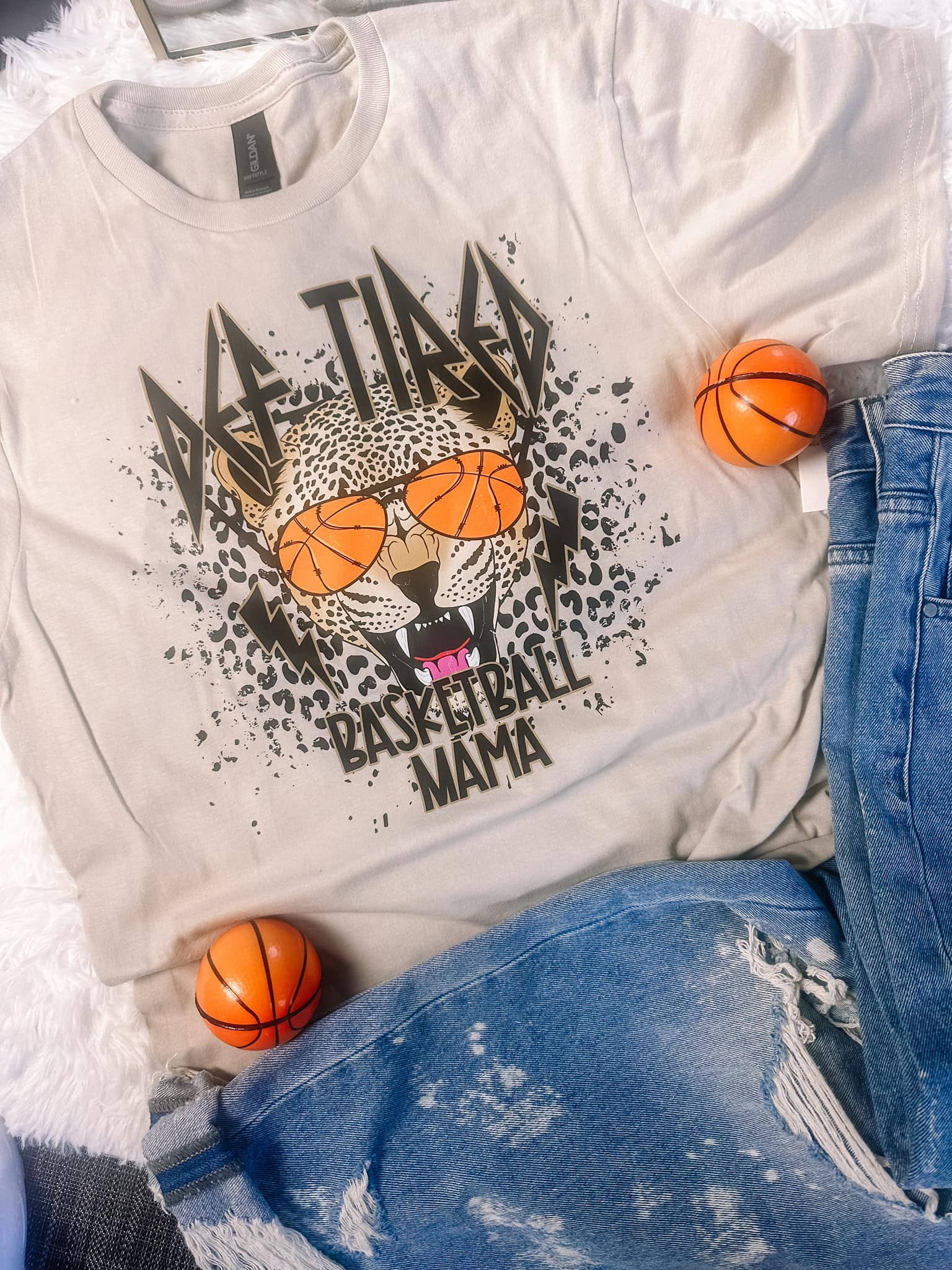 ZZ Threadz - Wholesale Screen Printed T-Shirt - Women's - Def Tired Basketball Mama Graphic Tee0