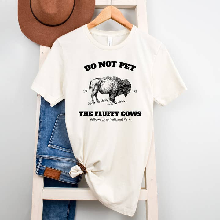 Olive And Ivory Wholesale - Wholesale Screen Printed T-Shirt - Women's - Yellowstone Fluffy Cows | Short Sleeve Crew Neck1