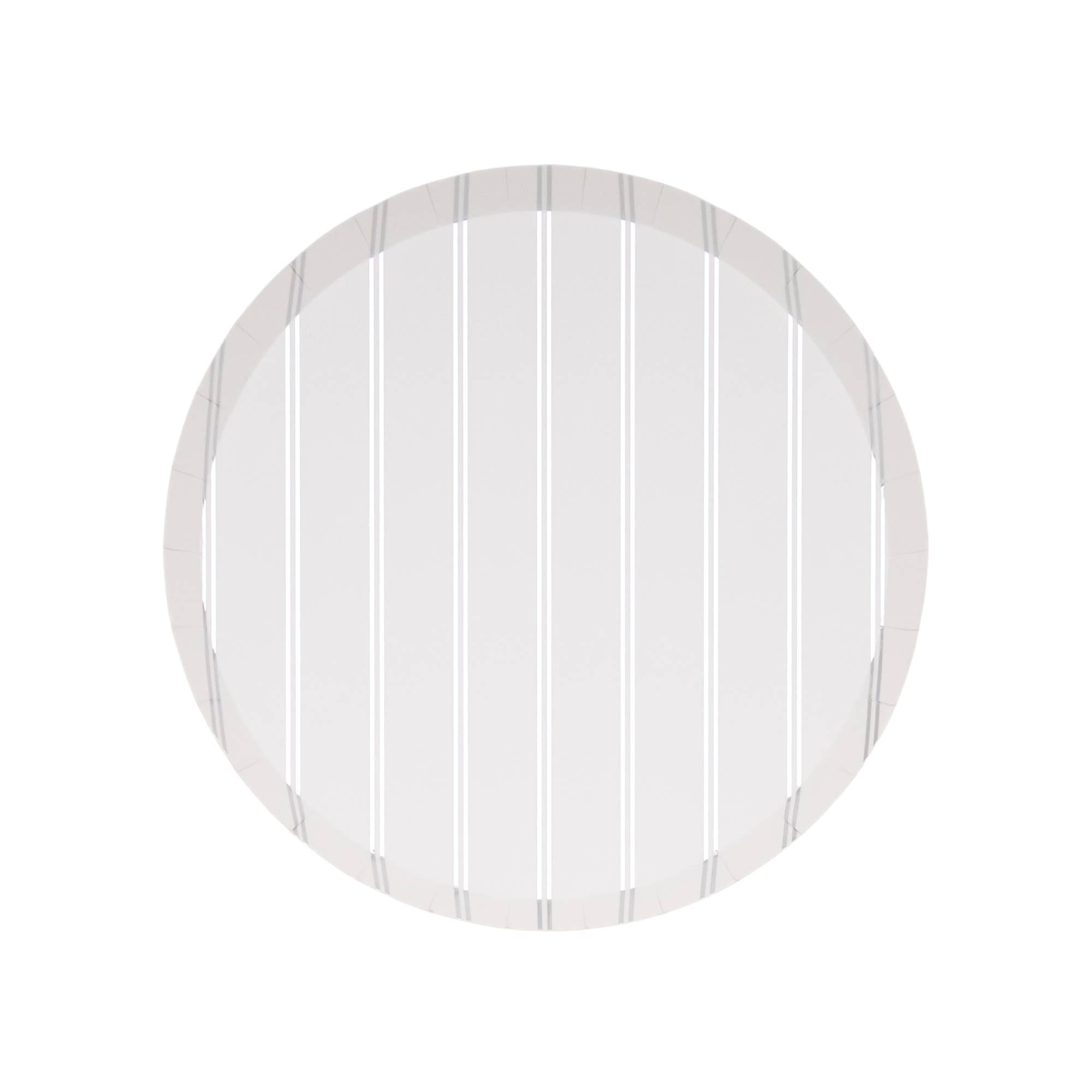 Bonjour Fête - Wholesale Disposable plate - SILVER SIGNATURE STRIPE SMALL PLATES