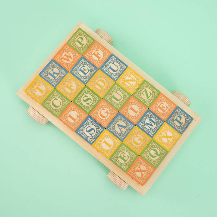 Uncle Goose - Vente Cubes de jeu – enfant et bébé - Uncle Goose Ensemble de blocs ABC classiques avec chariot2