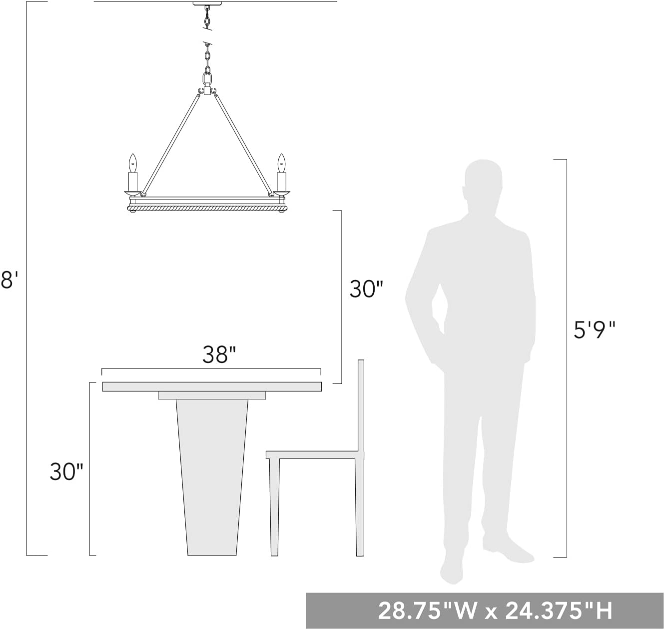 Golden Lighting - Wholesale Chandelier/Hanging Light - Stokes 5 Light Chandelier Dark Rust3