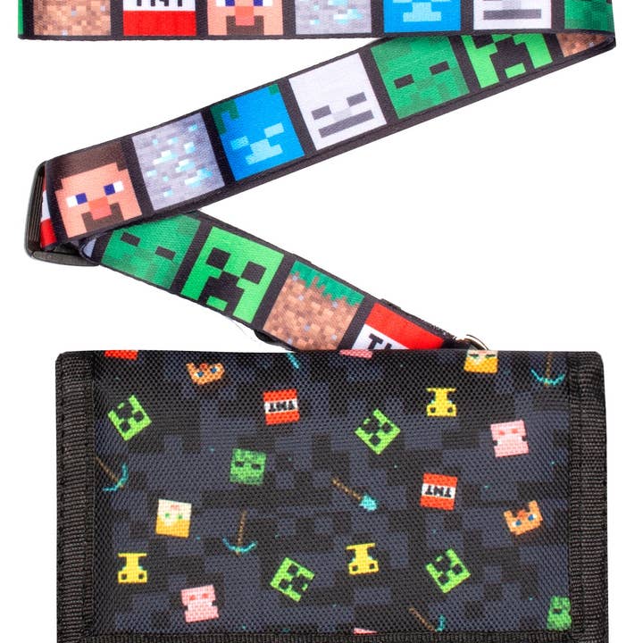 Fringoo Group Ltd - Wholesale Wallet - Kids - Minecraft Kids Wallet - Black Pattern