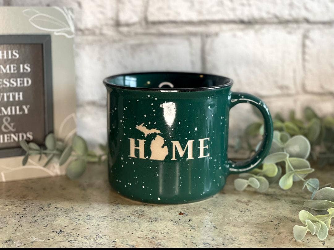 Endless Etching LLC - Wholesale Coffee Mug - Ceramic Coffee Mugs - green campfire