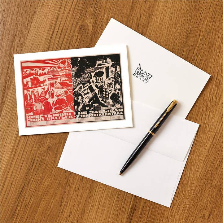 Found Image Press - Wholesale Stationery/Notecard Set - Greeting Card PO-133 Soviet Propaganda Poster1