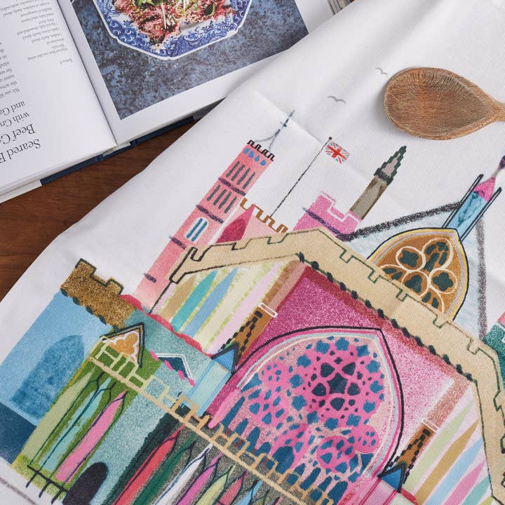 Exeter Cathedral Cotton Tea Towel, South West Gift, LMTWL013 for wholesale by I Drew This