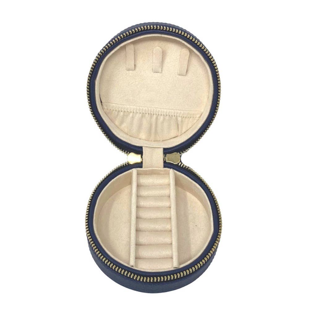 Harper James - Wholesale Jewelry Box/Organizer - Round Travel Jewelry case1
