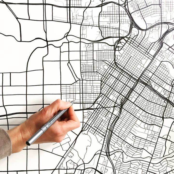 Turn-of-the-Centuries – Großhandel Kunstdruck – Kunstdruck auf der Karte von Houston, Texas City Lines3