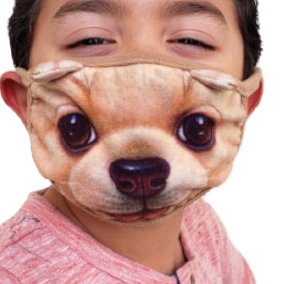 Adorable Chihuahua Puppy Fabric Mask for Kids for wholesale by BESHEEK JEWELRY