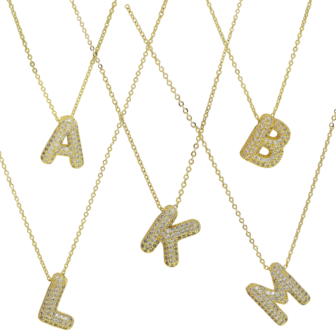 Savvy Bling – Engroshandel Halskæde med vedhæng – Medium Initial CZ Ballon Boble Halskæde 0,57”27