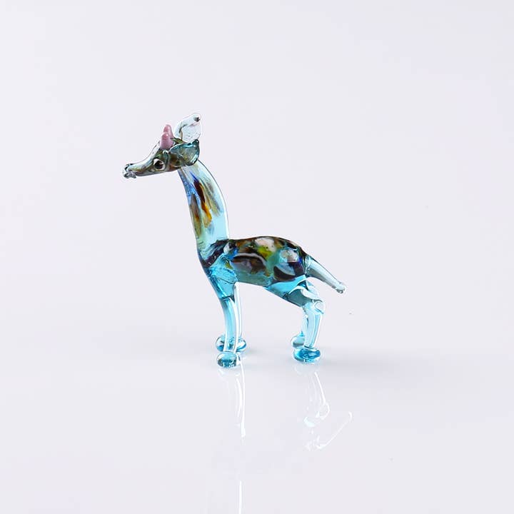 Adamodart - Wholesale Decorative Figurine - Miniature blown glass giraffe, tiny glass animal figurine