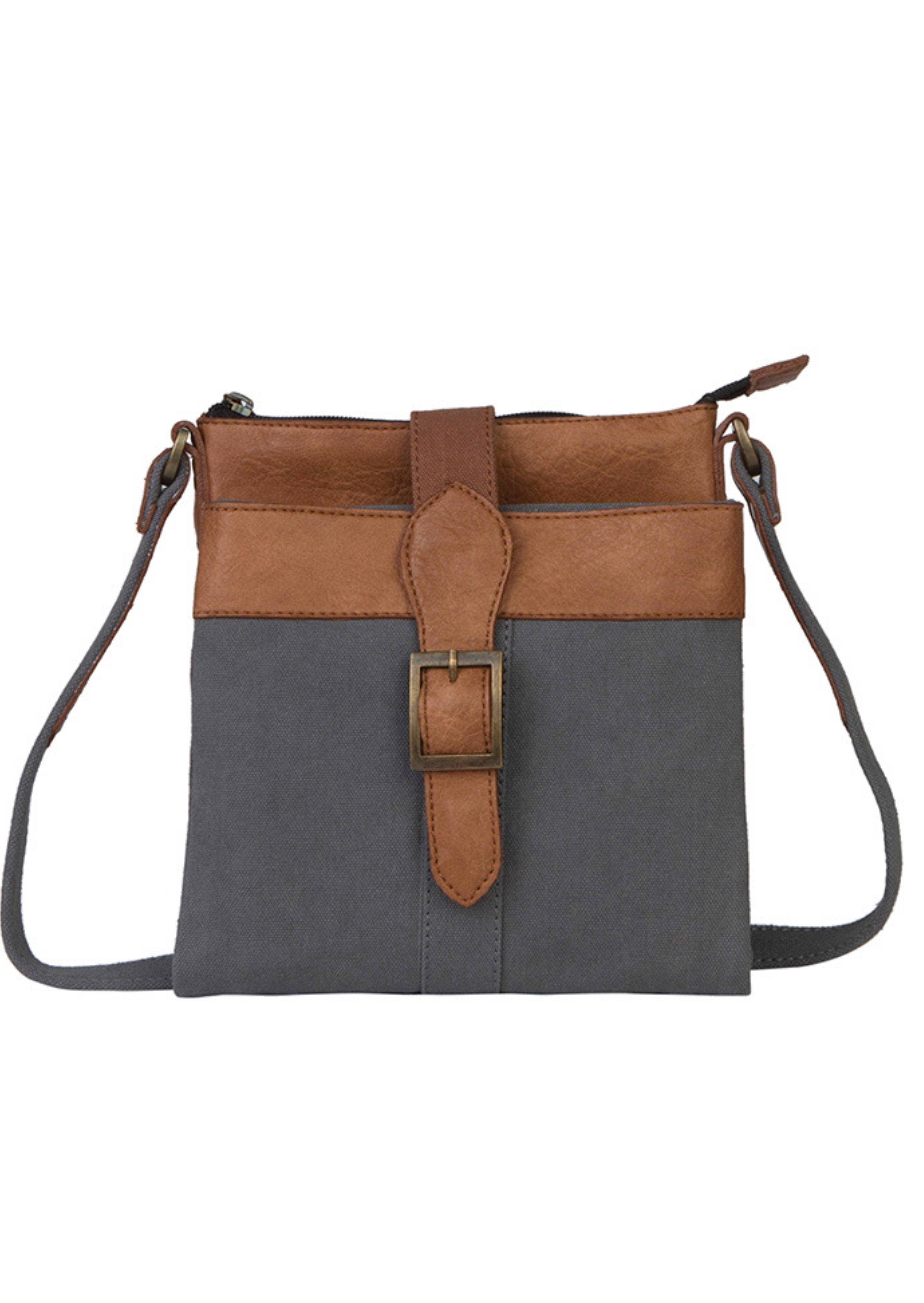 Mona B. - Wholesale Crossbody Bag - Women's - Intermix Up-Cycled Canvas Women's Crossbody Bag - Ash