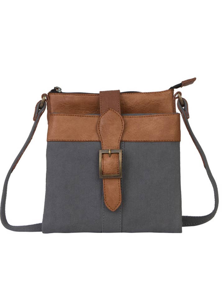 Intermix Up-Cycled Canvas Women's Crossbody Bag - Ash for wholesale by Mona B.