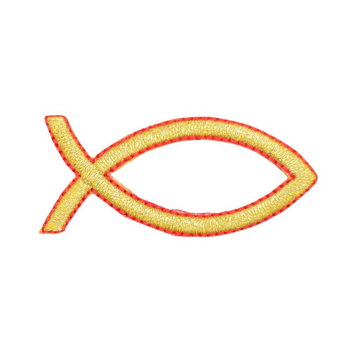 Ichthus Christian Jesus Fish Ichthys Religious Iron on Patch for wholesale by Wholesale Applique
