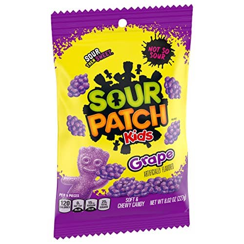 Shop The King - Wholesale Gummy - Sour Patch Kids Grape Peg Bag 8 oz Single Bag9