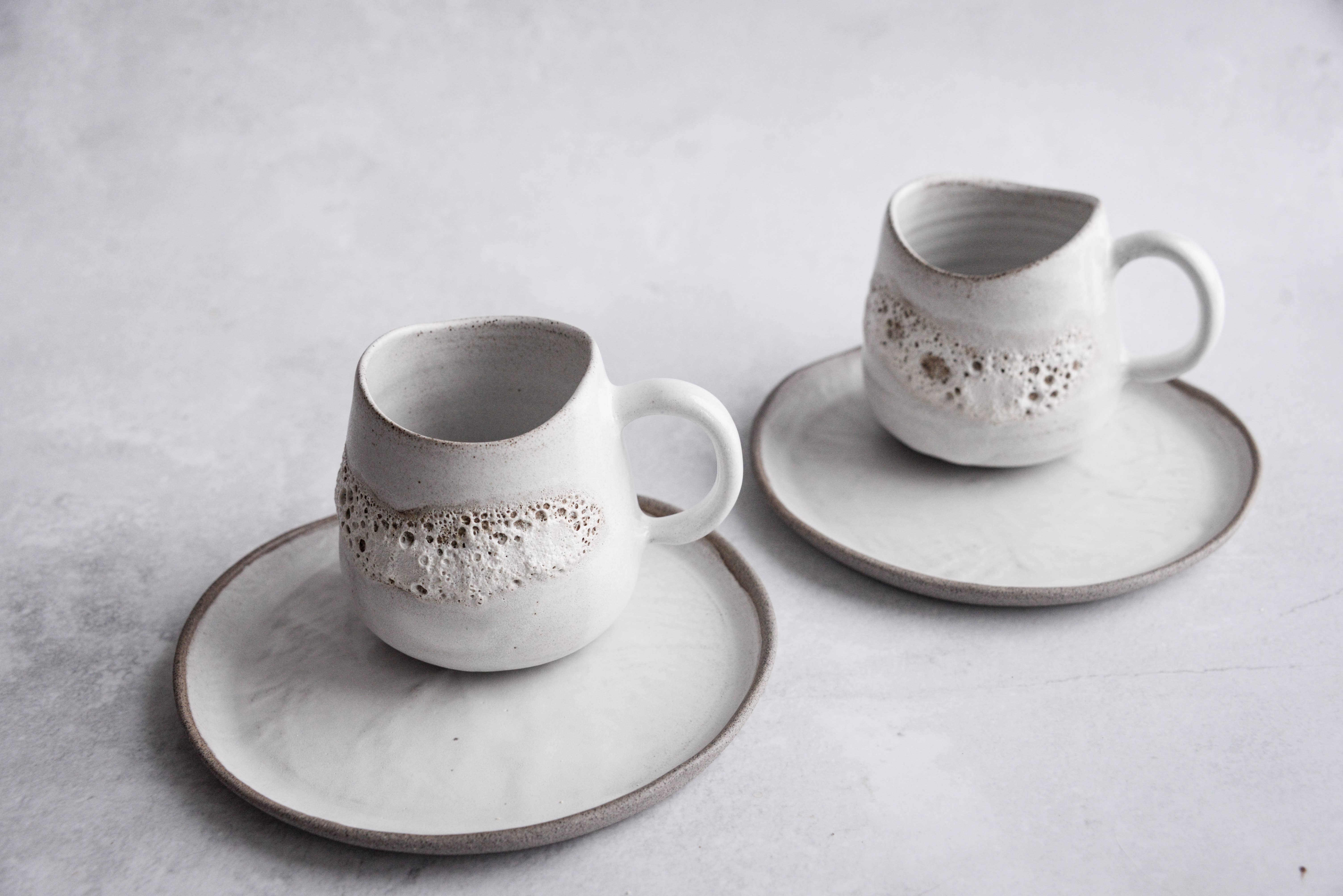 LAIMA CERAMICS (SIA Radosa Apvieniba Spares) - Wholesale Coffee Mug - MOON Collection STABILITY Mug – White Crater Glaze Stoneware1
