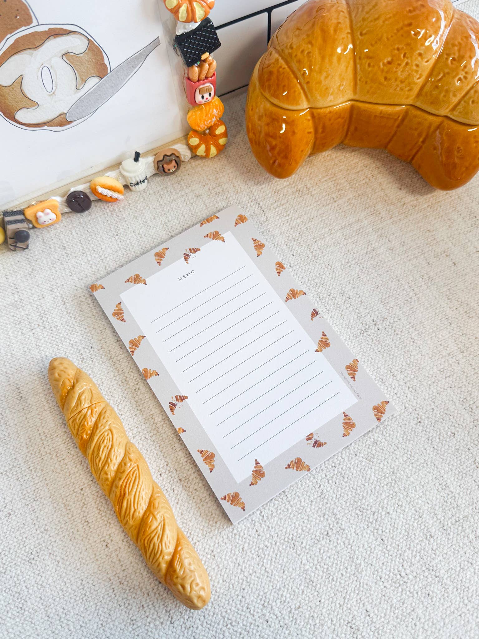 My Ohh My Studio - Wholesale Notepad - Croissant Notepad 4x61
