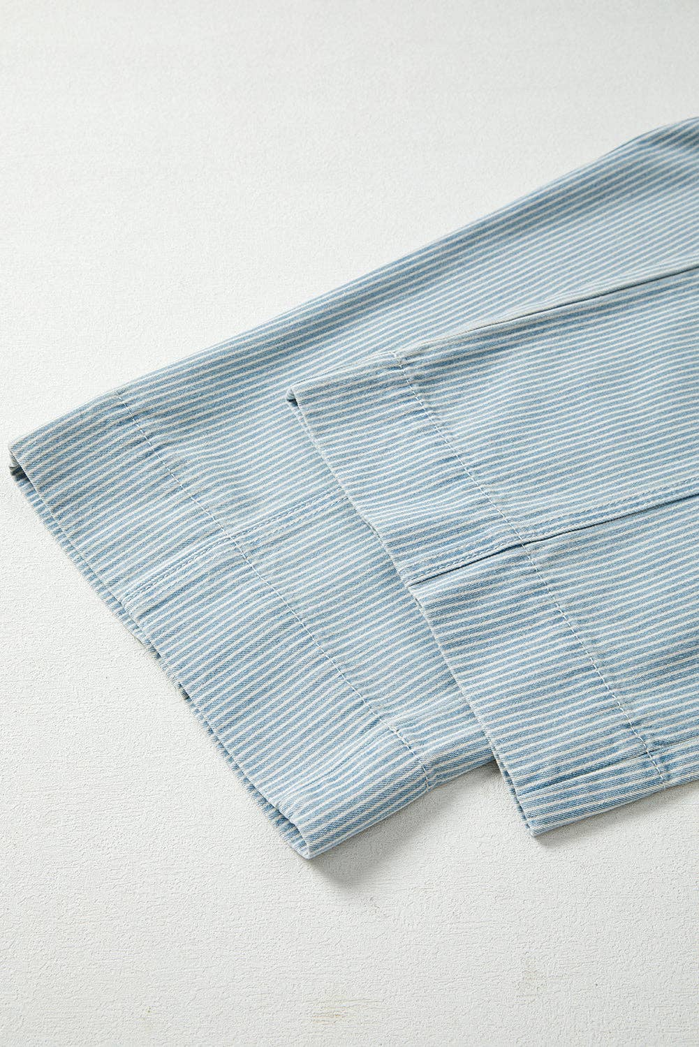 Sky Blue Stripe Mid Rise Drawstring Waist Jeans for wholesale on Faire5