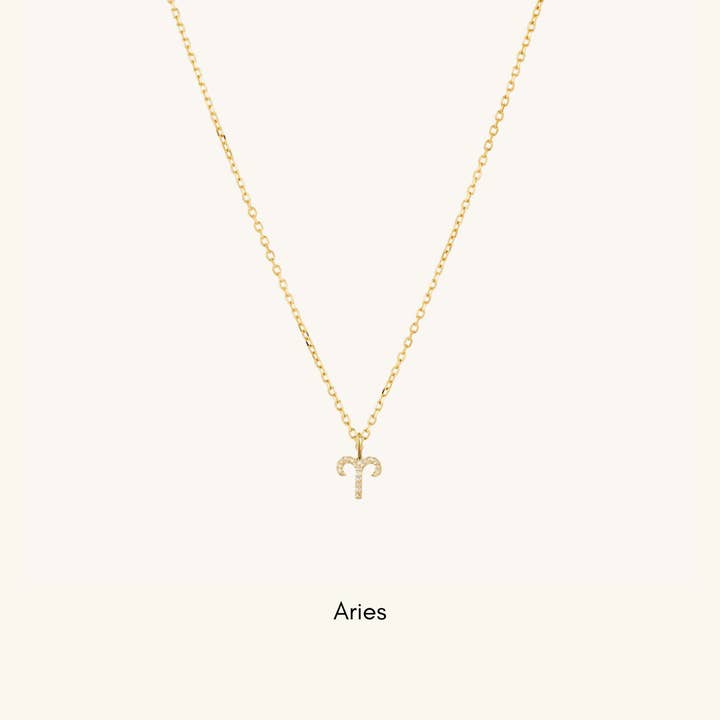 18k Stainless Steel Gold Chain with Zodiac-shaped Charm for wholesale by Elyse Jewelry
