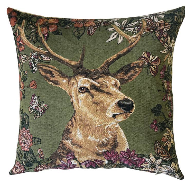 yapatkwa - art of the loom - Venta al por mayor Cojín decorativo - Cojín decorativo con ciervo - tejido jacquard - tapiz0