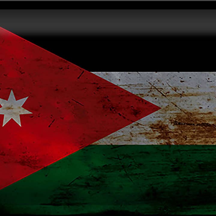 Blechschild Flagge Jordanien 30x20cm Flag of Jordan Rost für den Großhandel von Femer