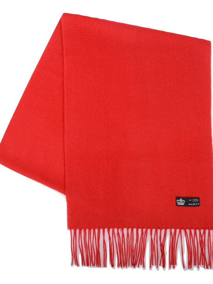Red cashmere scarf for wholesale by British stock (Kilberry)
