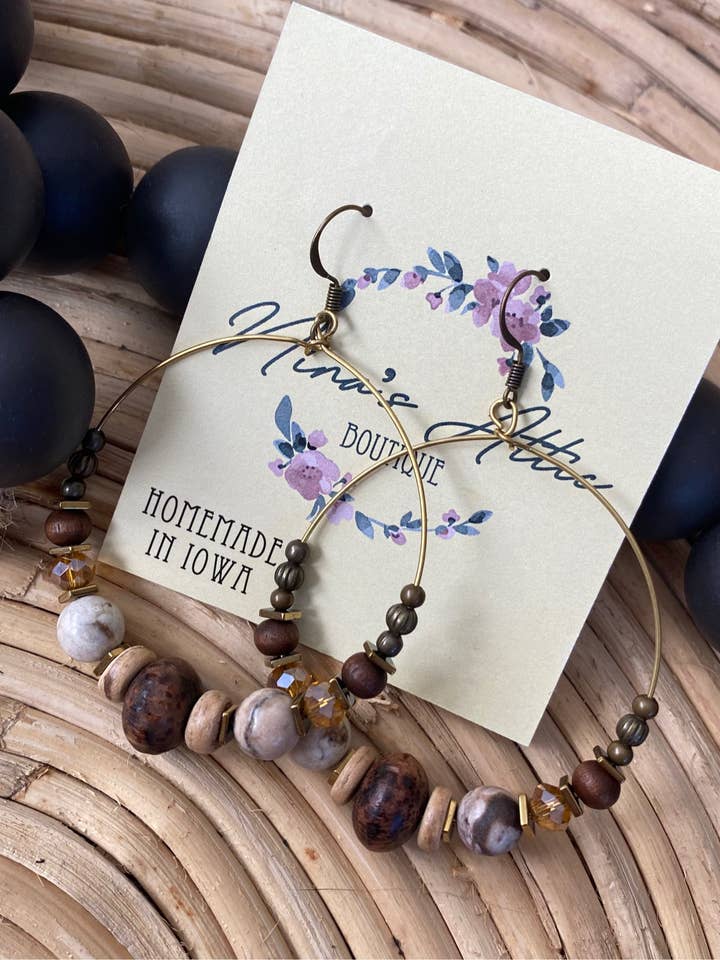 Bruin+Taupe kralenringen voor wholesale door Nina’s Attic