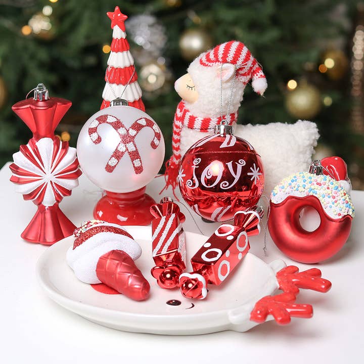 OrnamentallyYou - Wholesale Ornament Set - Sweets and Candy Theme Christmas Ornament Bundle
