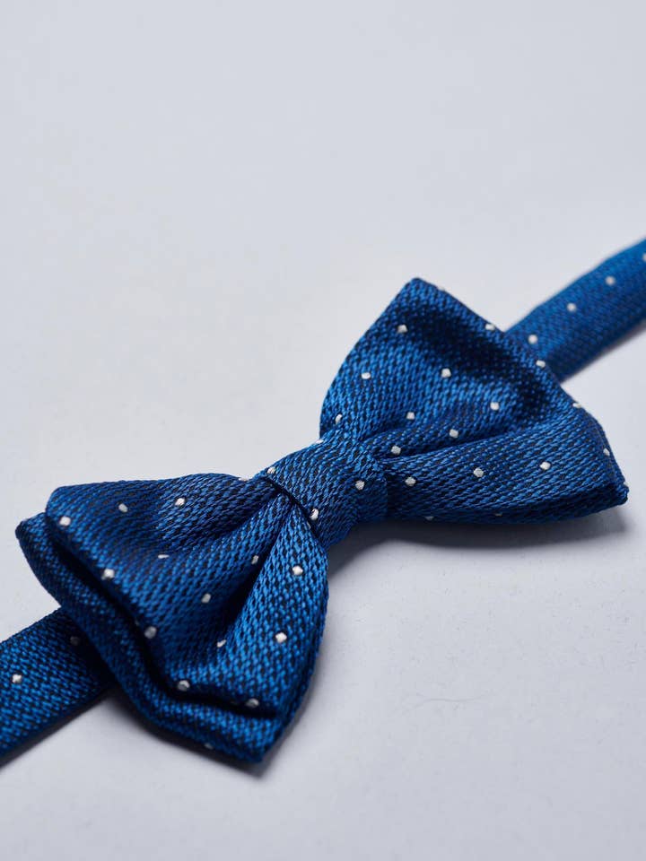 Gravata borboleta Bluette Padrão de bolinhas cinza por atacado de Angelico