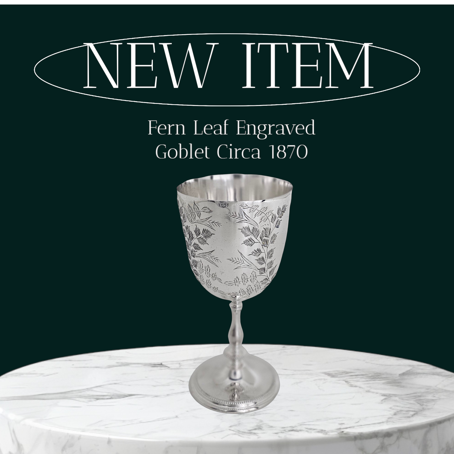 Corbell Silver - Venta al por mayor Varilla mezcladora - Copa Helecho Grabada 6'h Plata Inglesa c.1870.SKU:ANT41910