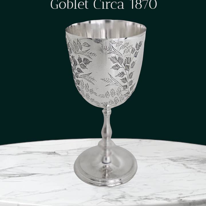 Corbell Silver - Venta al por mayor Varilla mezcladora - Copa Helecho Grabada 6'h Plata Inglesa c.1870.SKU:ANT41910
